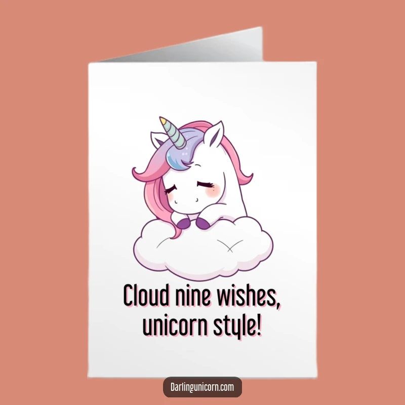 Free Printable Birthday Card: Happy Unicorn Cloud Sigh - Funny Downloadable Gift
