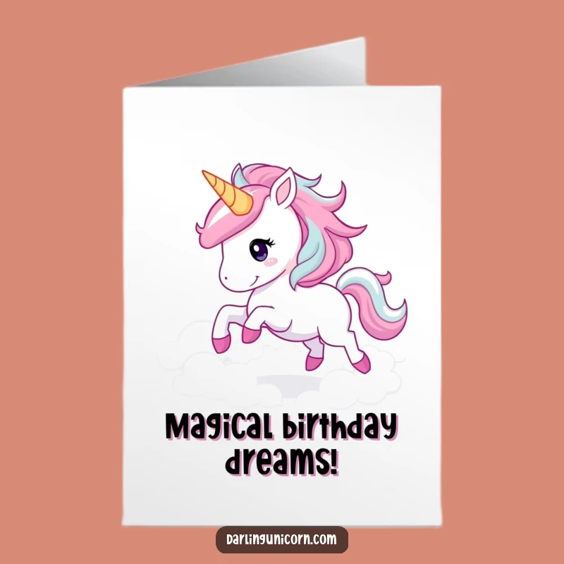 Free Printable Birthday Card: Sparkling Unicorn Dreams Downloadable Gift