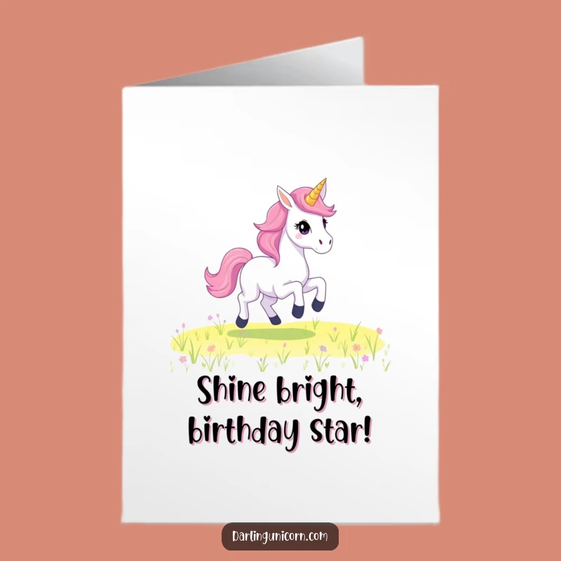 Free Printable Birthday Card: Starry Mane Unicorn Galloping to Celebrate You!