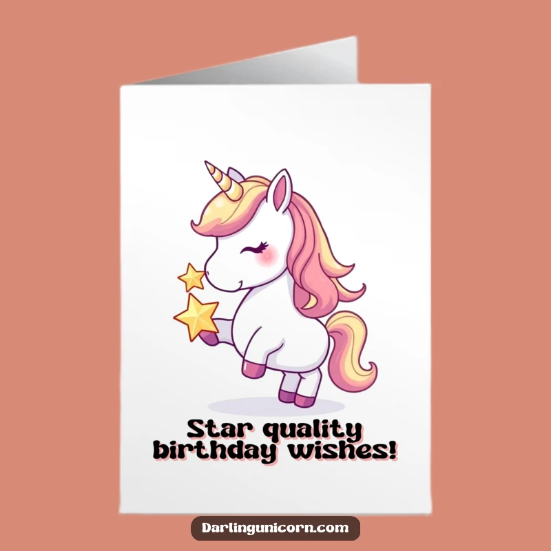 Free Printable Birthday Card: Unicorn Star Balance Humor for a Magical Day