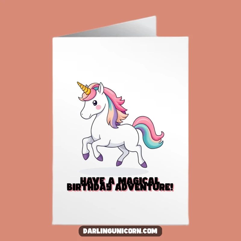 Free Printable Magical Unicorn Birthday Card - Rainbow Prance Downloadable Gift