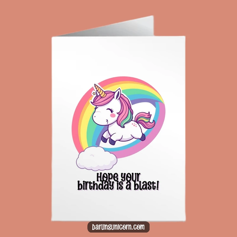 Free Printable Birthday Card: Playful Unicorn Rainbow Fun, Downloadable Gift