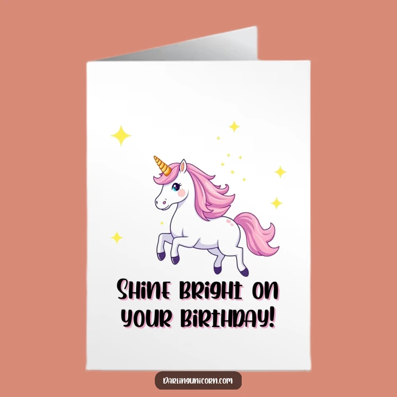 Free Printable Birthday Card: Majestic Unicorn Starry Night, Downloadable Gift