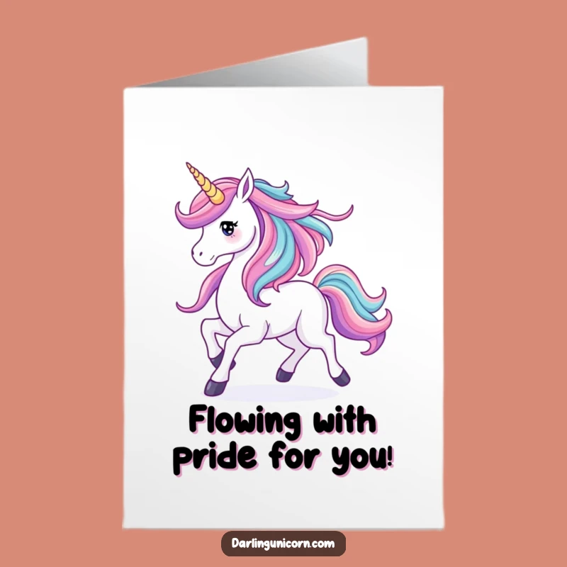 Free Printable Congrats Card: Prancing Unicorn - Dynamic Downloadable