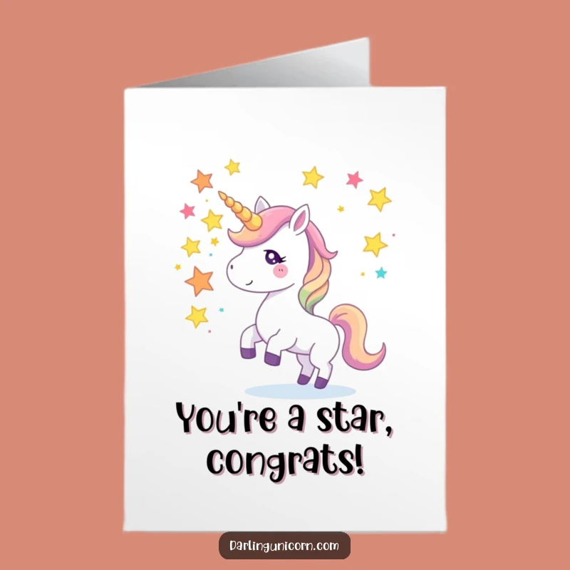 Free Printable Congrats Card: Star Unicorn Magic - Humorous Downloadable