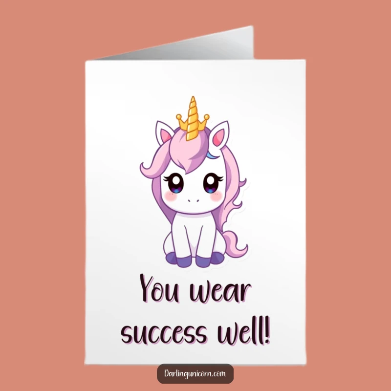 Free Printable Congrats Card: Unicorn Crown Balance - Funny Downloadable Gift of Achievement