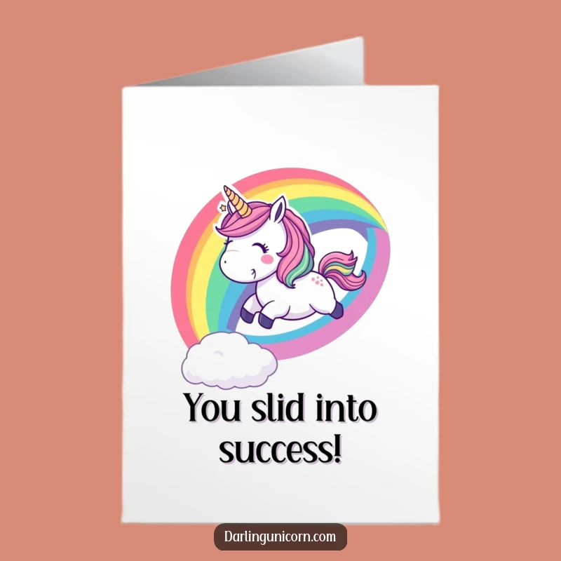 Free Printable Congrats Card: Unicorn Rainbow Celebration, Downloadable Gift