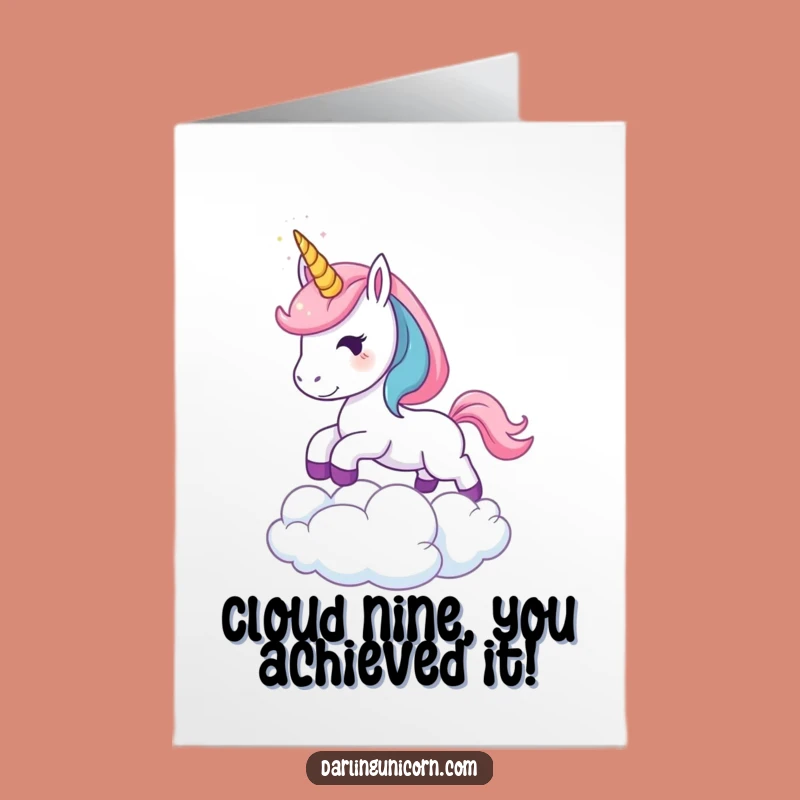 Free Printable Congrats Card: Unicorn's Sky High Achievement - Magical Downloadable Gift