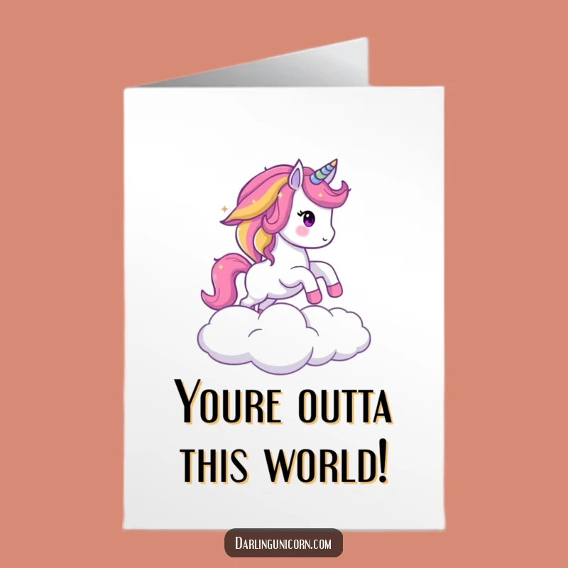 Free Printable Congratulations Card: Unicorn Rainbow Leap - Funny Downloadable Gift for Wins