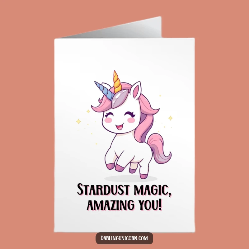 Free Printable Unicorn Congrats Card: Joyful Stardust Trail Downloadable