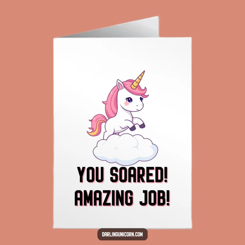 Free Printable Unicorn Congrats Card: Shimmering Horn Leap, Celebrate High, Digital