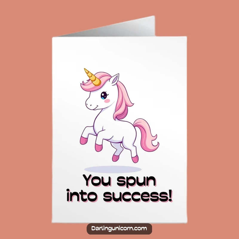Free Printable Unicorn Congrats Card: Twirling Success Downloadable
