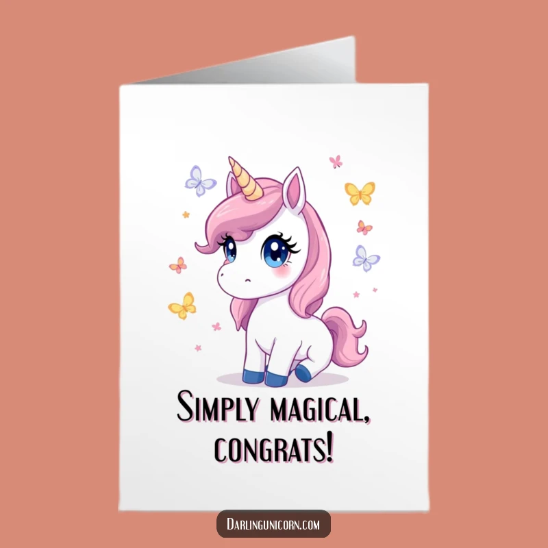 Free Printable Unicorn Congrats Card: Whimsical Flutter Downloadable