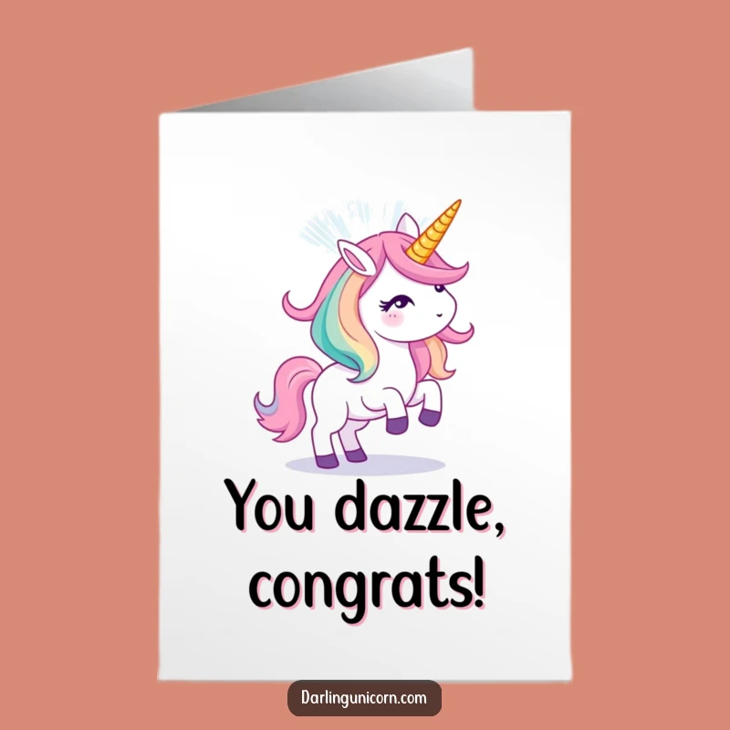 Free Printable Congrats Card: Unicorn Light Show, Dazzling Success, Perfect Downloadable Gift!