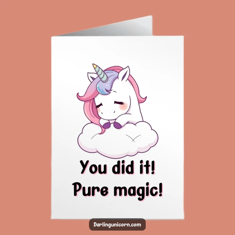 Free Printable Congrats Card: Unicorn Cloud Bliss - Humorous Downloadable Gift