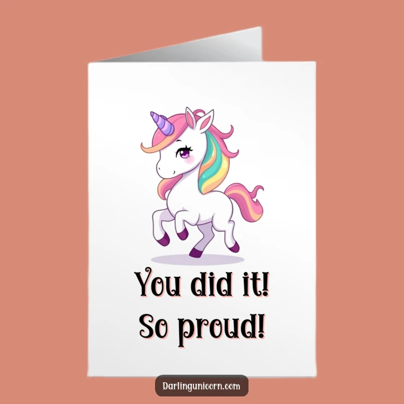 Free Printable Unicorn Congratulations Card: Rainbow Joy, Downloadable & Print at Home
