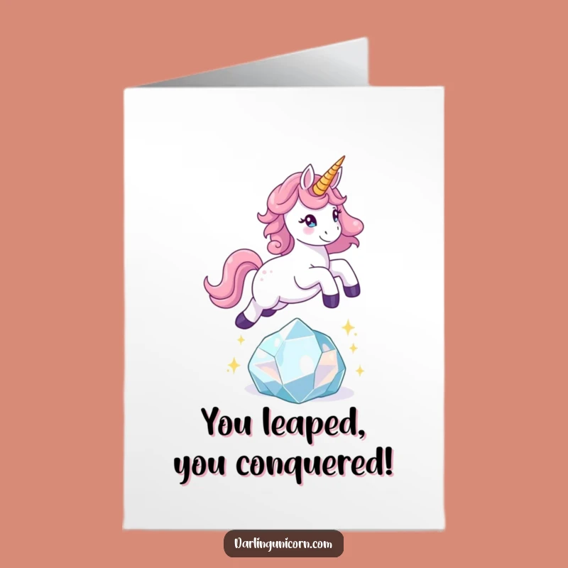 Free Printable Unicorn Leap Congrats Card - Hilarious Downloadable Gift for Victories