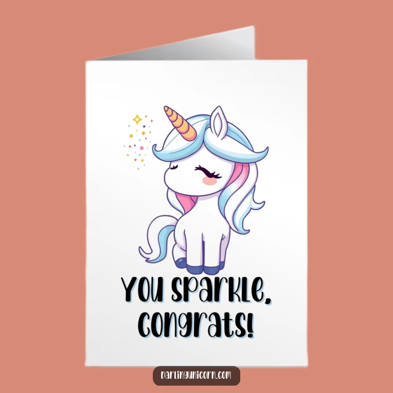 Free Printable Unicorn Card: Glittering Congratulations for Your Amazing Achievement!