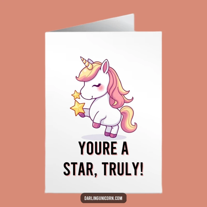 Free Printable Congrats Card: Unicorn Star Balance for Big Wins & Giggles