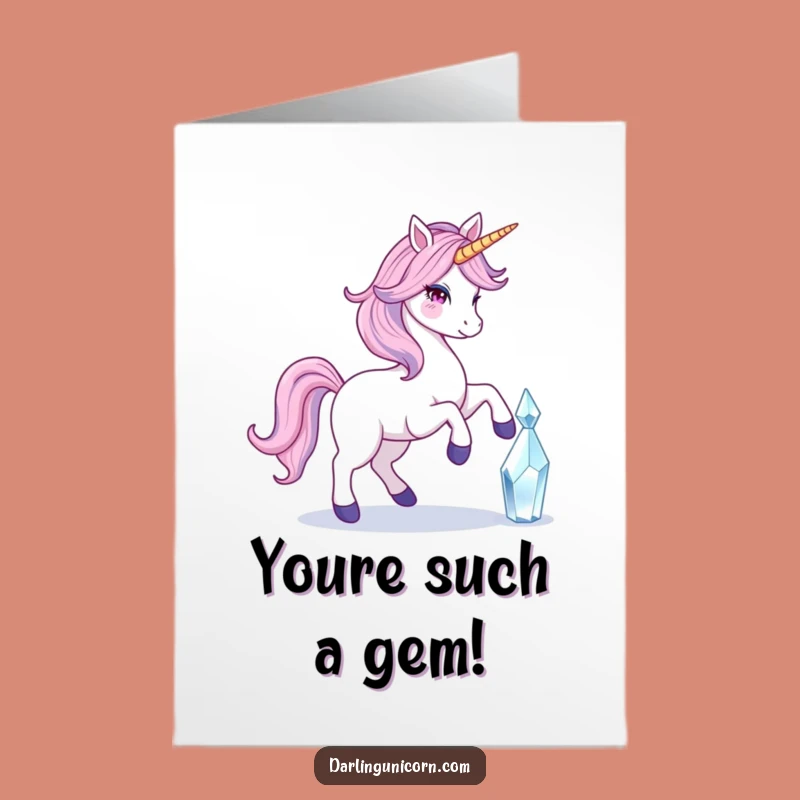 Free Printable Congrats Card: Crystal Unicorn Touch - Funny Downloadable Gift for Success
