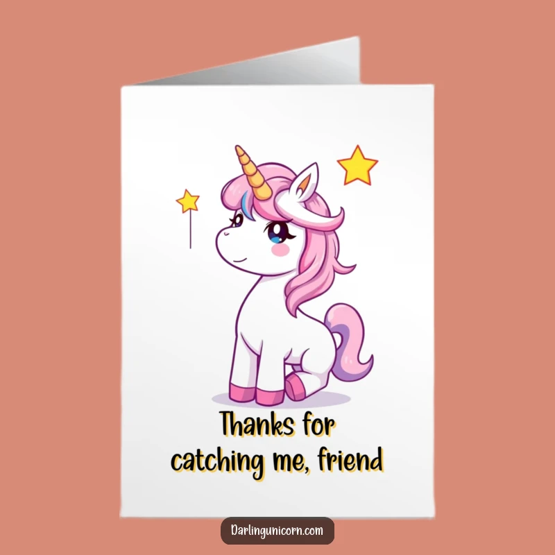 Free Printable Thank You Card: Unicorn Grabs Star - Sweet Downloadable Gratitude