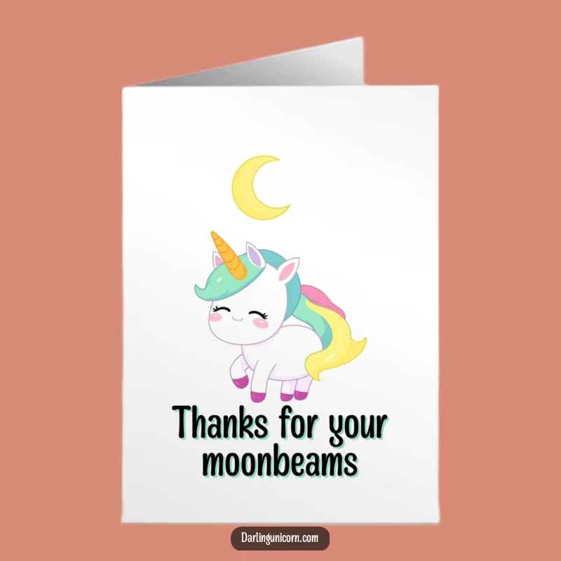 Free Printable Thank You Card: Unicorn Moon View - Soothing Downloadable Gratitude
