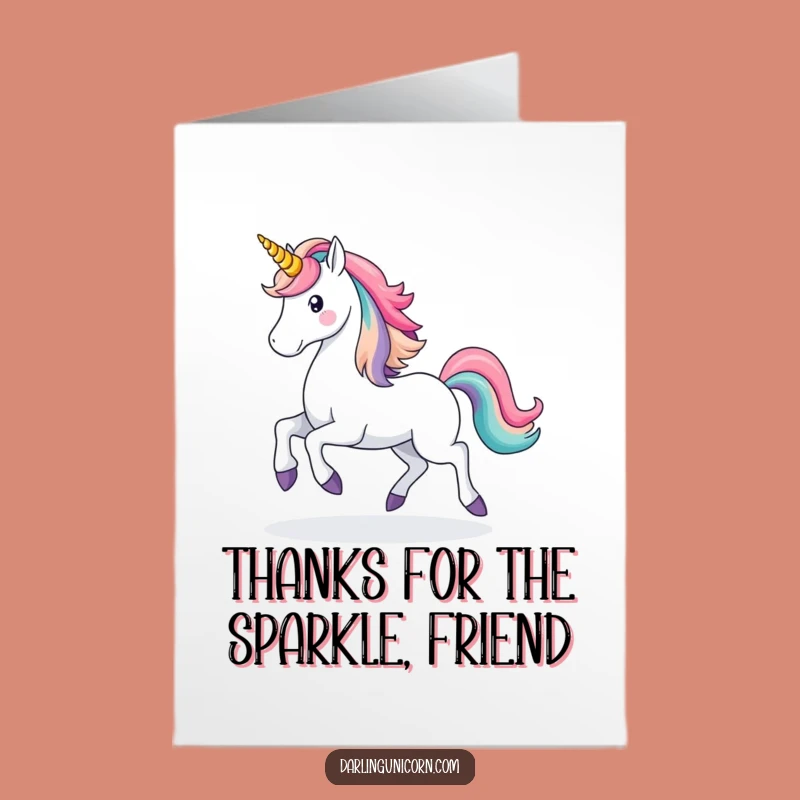 Free Printable Thank You Card: Unicorn Rainbow Thanks - Magical Downloadable Gift