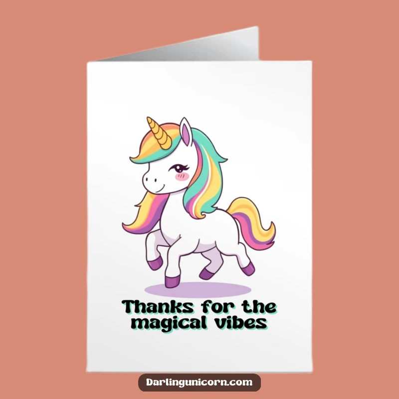 Free Printable Thank You Card: Unicorn's Happy Dance - Magical Downloadable Gift