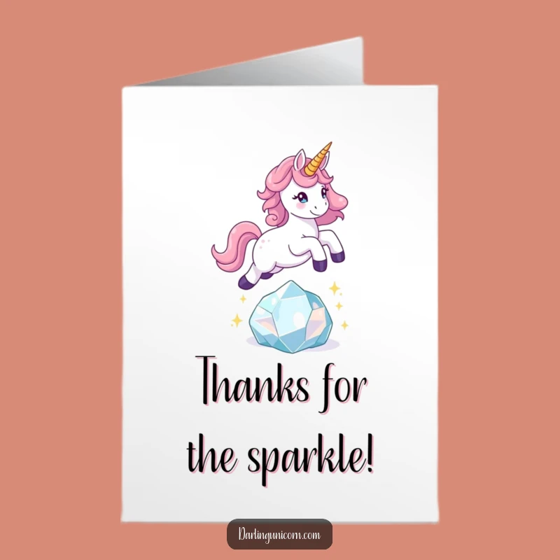 Free Printable Thank You Unicorn Leap Card - Funny Downloadable Gift for Shining Moments