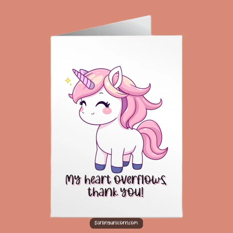 Free Printable Thank You Unicorn Card - Funny Downloadable Gift for Expressing Gratitude