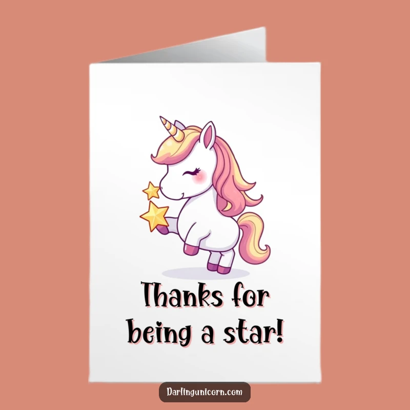 Free Printable Thank You Card: Unicorn Star Balance for Grateful Smiles