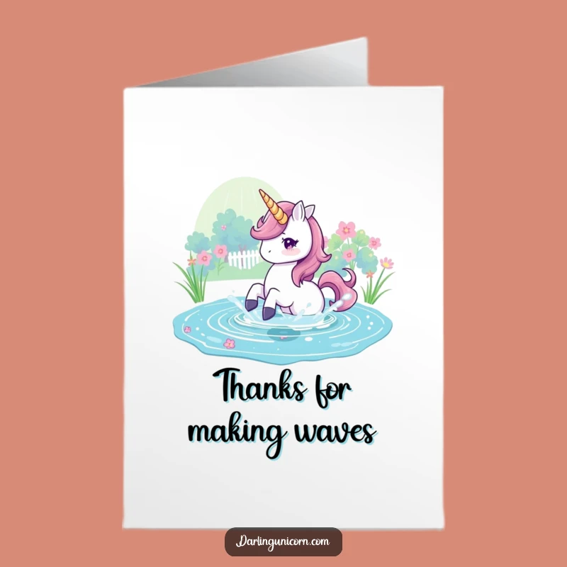 Free Printable Thank You Card: Unicorn Splashing Thanks