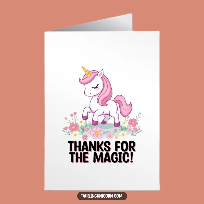 Free Printable Unicorn Thank You Card: Playful Prancer, Funny Appreciation Downloadable Gift