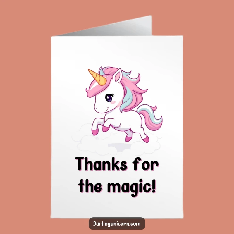 Free Printable Thank You Card: Sparkling Unicorn Thanks Downloadable Gift