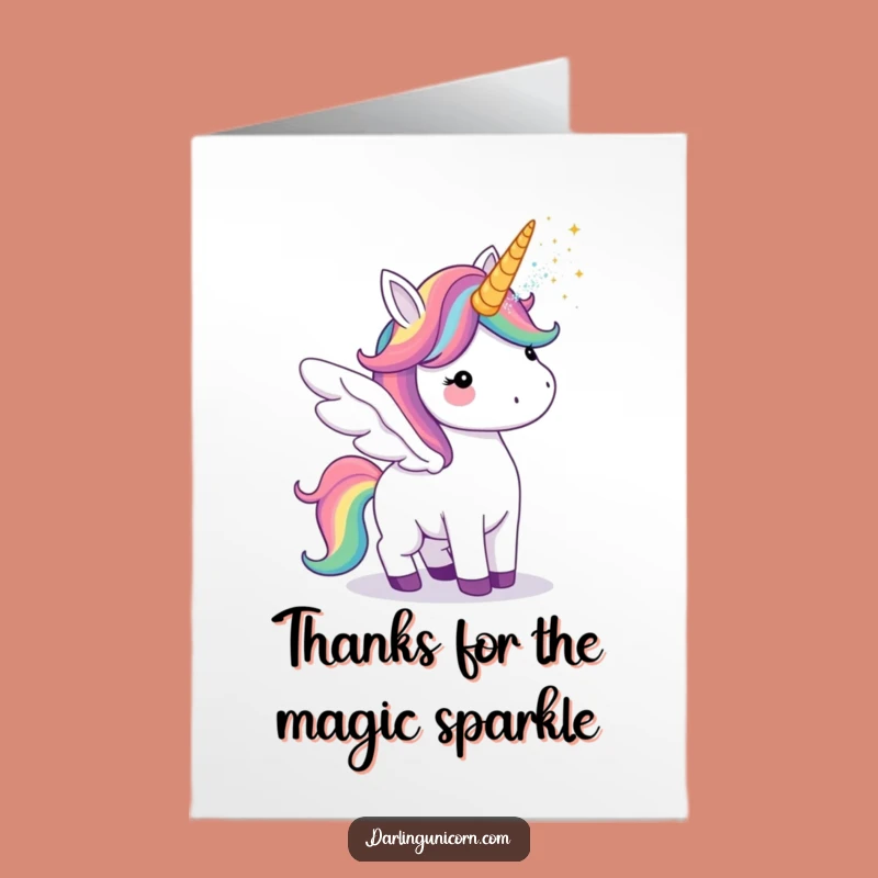 Free Printable Unicorn Thank You Card: Glitter Horn Blowout, Funny Downloadable Gift