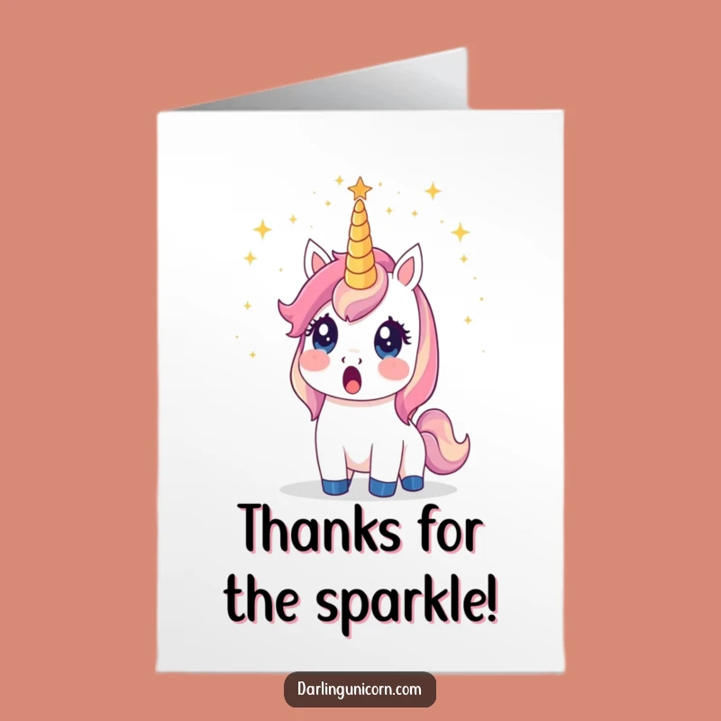 Free Printable Thank You Stardust Unicorn Card - Funny Downloadable Gift for Magical Thanks