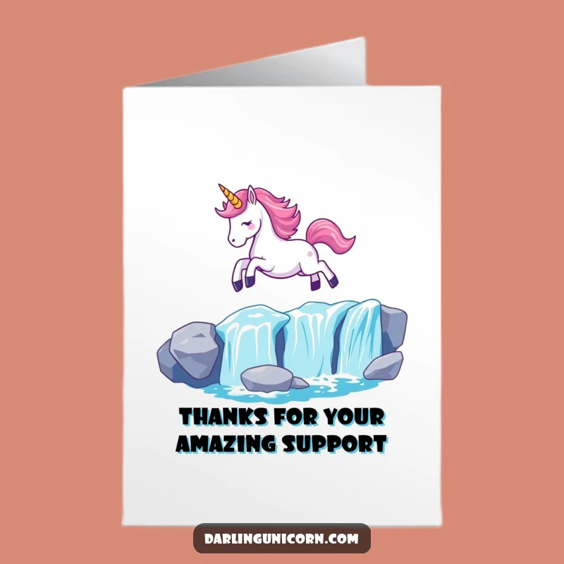 Free Printable Unicorn Thank You Card: Aglow Horn Waterfall Leap Downloadable