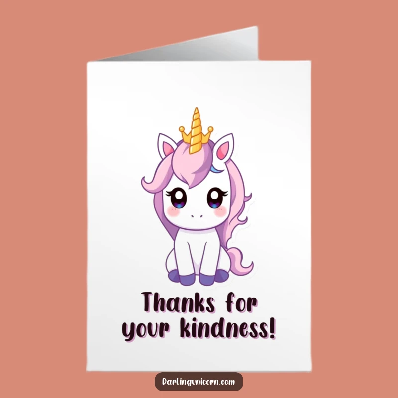 Free Printable Thank You Card: Crown Unicorn - Funny Downloadable Gift of Appreciation