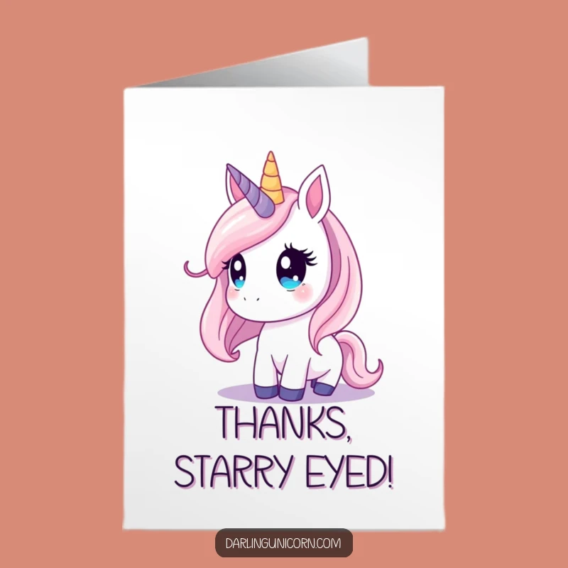 Free Printable Unicorn Thank You Card: Dreamy Starry Gaze for a Thank You from the Heart!