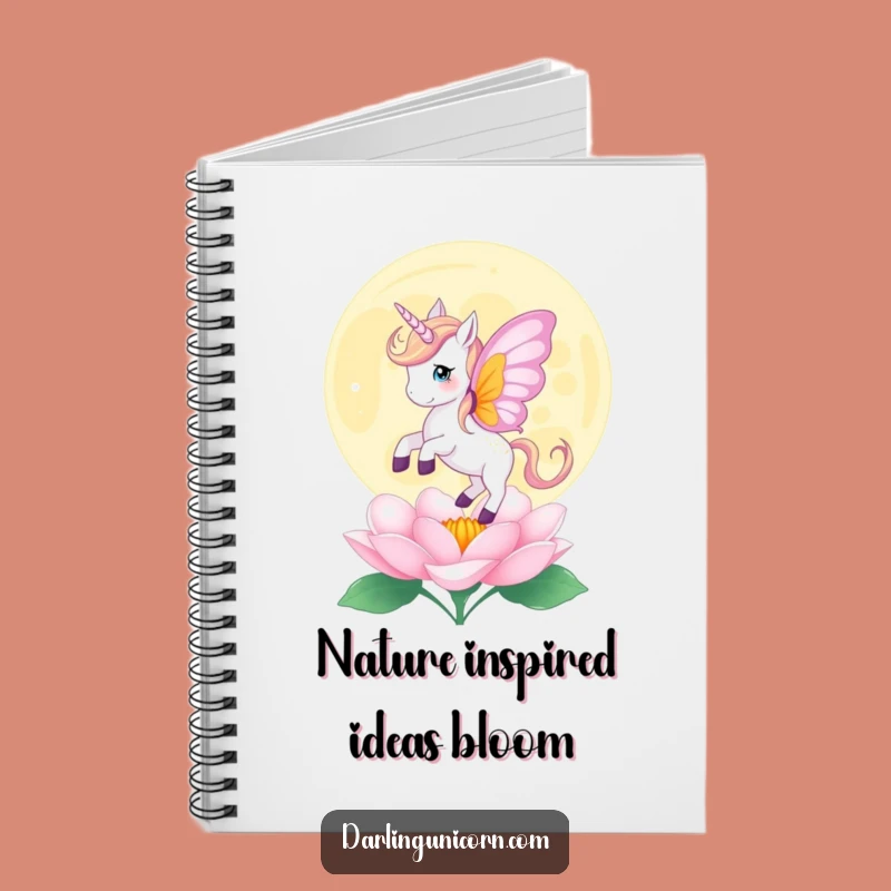 Funny Butterfly Unicorn Moonflower Notebook - Ethereal Journal Gift