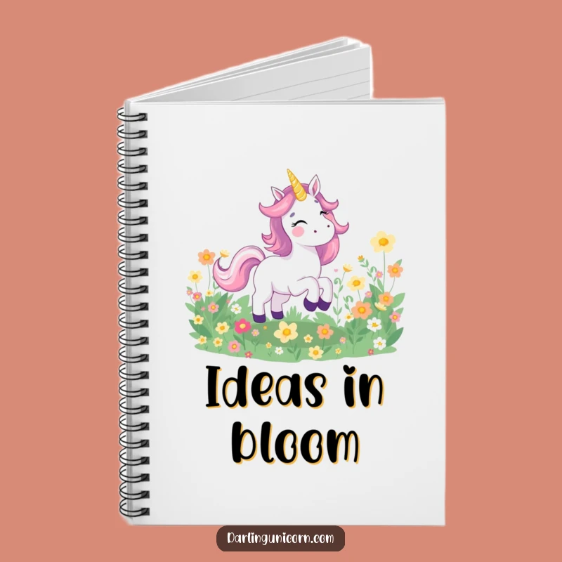 Funny Joyful Unicorn Flower Field Notebook: Capture Your Happy Thoughts!