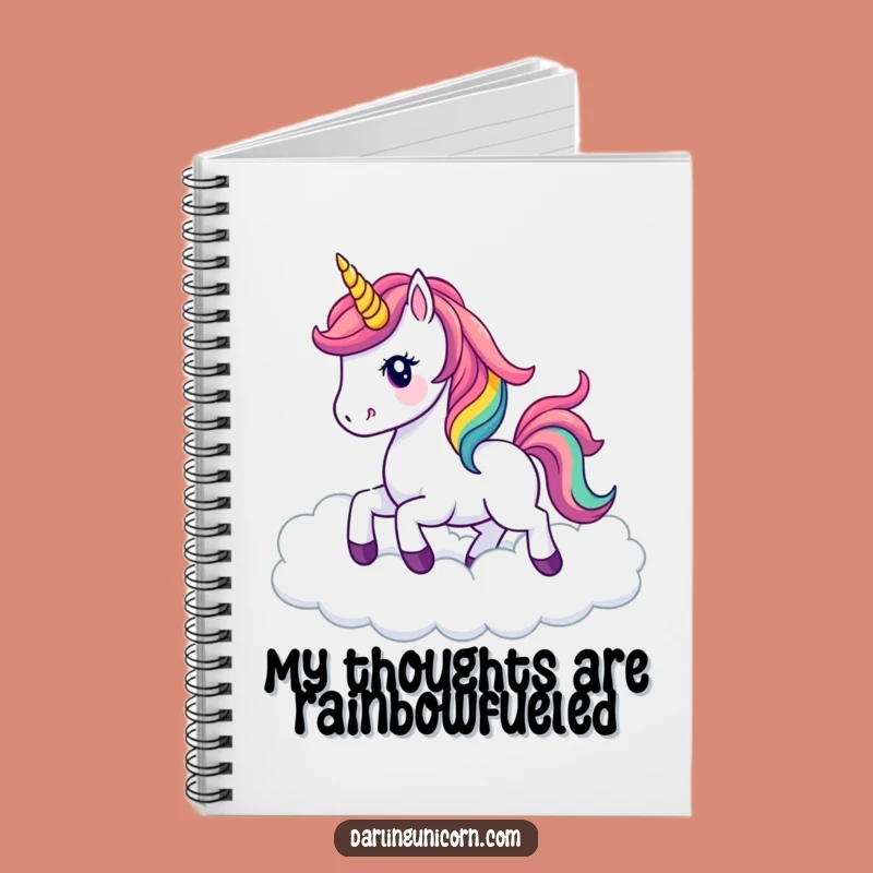 Funny Kawaii Unicorn Notebook: Rainbow Clouds, Creative Journal & Gift