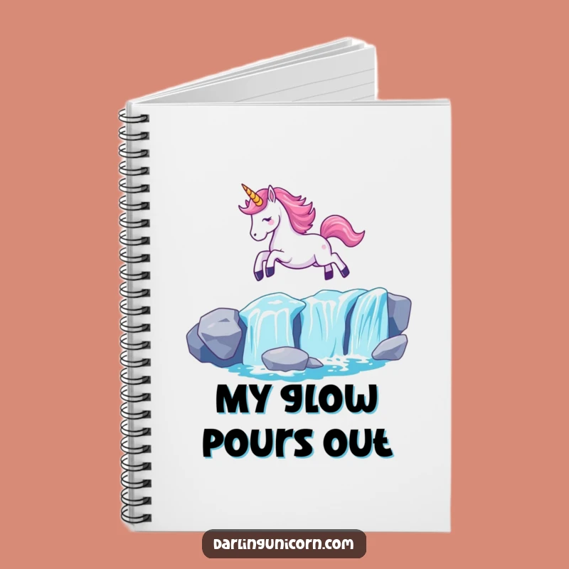 Funny Kawaii Unicorn Waterfall Leap Notebook: Capture Magical Thoughts with Glowing Horn - Perfect Funny Gift