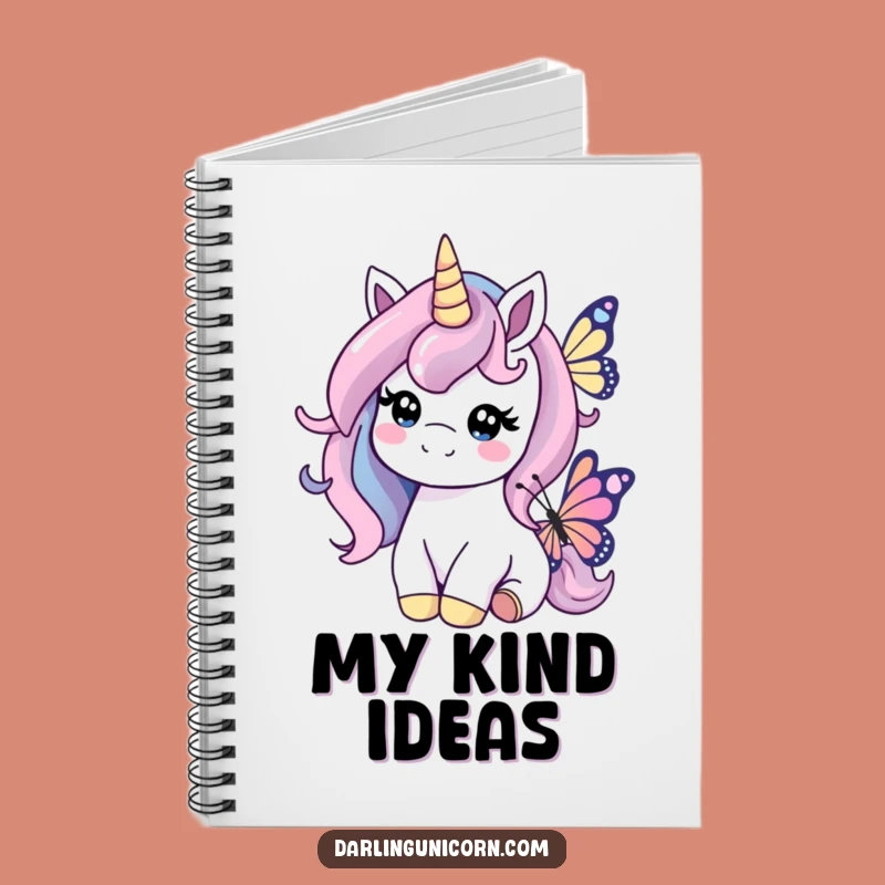 Funny Kind Unicorn Butterfly Notebook: Jot Kind Thoughts, Gentle Journal Gift