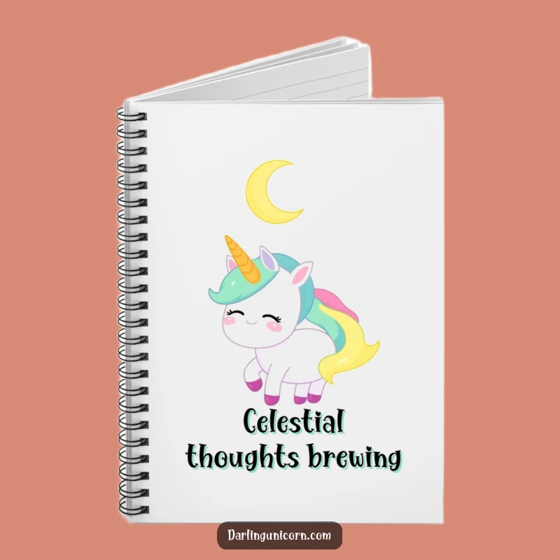 Funny Unicorn Notebook - Serene Moon Journal, Peaceful Funny Gift for Writers