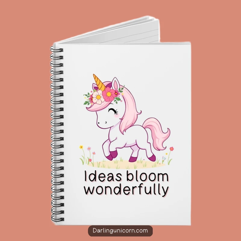 Funny Unicorn Flower Crown Notebook: Capture Your Happy Meadow Thoughts