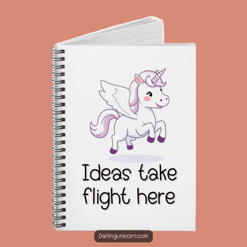Funny Happy Unicorn Notebook: Galloping Wings, Inspirational Journal Gift