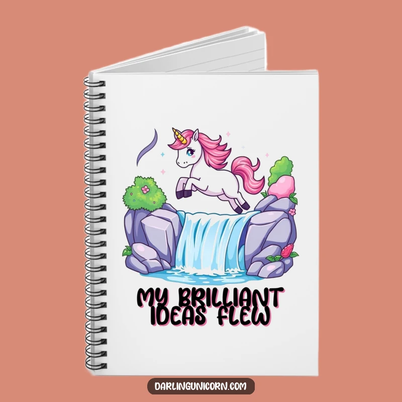 Funny Unicorn Waterfall Leap Notebook - Jot Down Your Magical Ideas