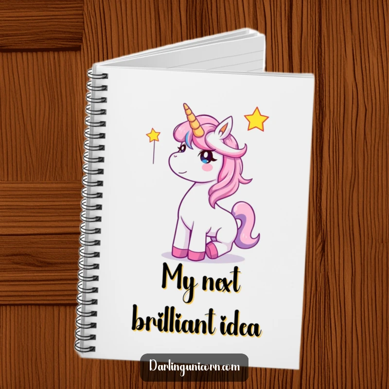 Funny Unicorn Notebook: A delighted unicorn catches a falling star, inspiring magical thoughts and notes.