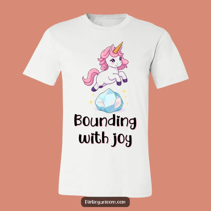 Funny Playful Unicorn Crystal Leap T-Shirt: Dynamic Fun Wear for All
